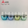 Electroplate Stemless Wine Glass plating glass tumbler set